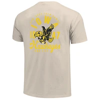 Men's Cream Iowa Hawkeyes Big & Tall Mascot Overlay Essential Pocket T-Shirt
