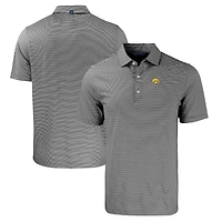 Polo homme Cutter & Buck noir/blanc Iowa Hawkeyes Big Tall Forge Eco Double Stripe Stretch recyclé