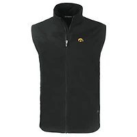Men's Cutter & Buck  Black Iowa Hawkeyes Charter Eco Recycled Full-Zip Vest