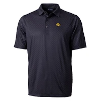 Polo extensible à imprimé double point Pike pour homme, noir, Cutter & Buck, Iowa Hawkeyes