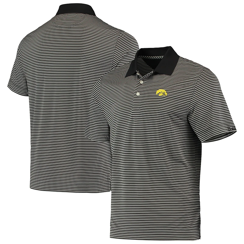 Polo DryTec Trevor Stripe pour homme, noir, des Hawkeyes de l'Iowa