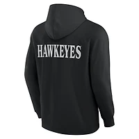 Men's Fanatics Black Iowa Hawkeyes Blaze Tri-Blend Pullover Hoodie