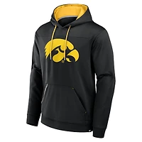 Sweat à capuche noir délavé pois pour homme Iowa Hawkeyes Defender Fanatics