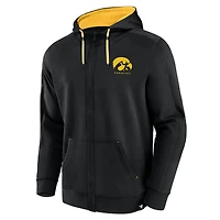 Sweat à capuche entièrement zippé Fanatics pour hommes, noir, Iowa Hawkeyes Power Index