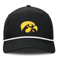 Casquette ajustable Fanatics Black Iowa Hawkeyes Undertone Rope pour homme