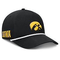 Casquette ajustable Fanatics Black Iowa Hawkeyes Undertone Rope pour homme