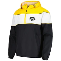 Veste à capuche raglan demi-zip G-III Sports by Carl Banks pour hommes, noire, Iowa Hawkeyes Center Line