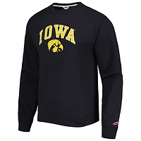 Men's League Collegiate Wear Black Iowa Hawkeyes 1965 Arch Essential Lightweight Pullover Sweatshirt