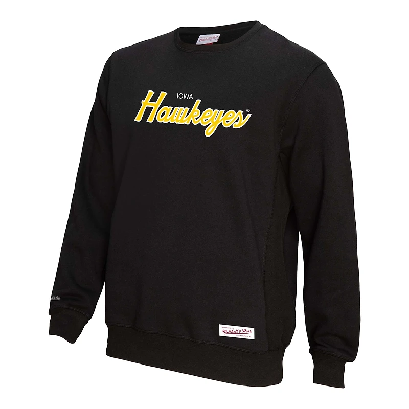 Men's Mitchell & Ness Black Iowa Hawkeyes Elite Script Pullover Sweatshirt