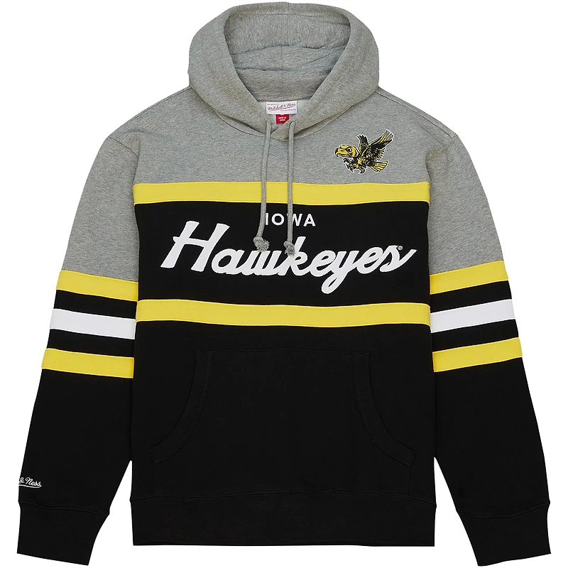 Men's Mitchell & Ness Black Iowa Hawkeyes Head Coach Pullover Hoodie