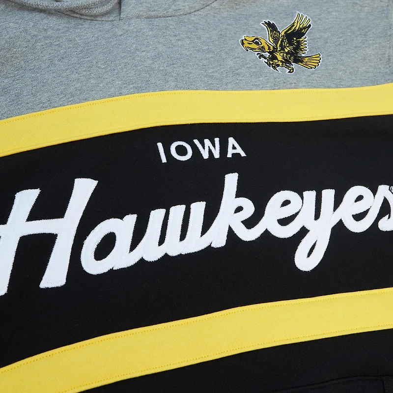 Men's Mitchell & Ness Black Iowa Hawkeyes Head Coach Pullover Hoodie