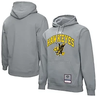 Sweat à capuche Mitchell & Ness pour homme, gris chiné, Iowa Hawkeyes Classic Arch