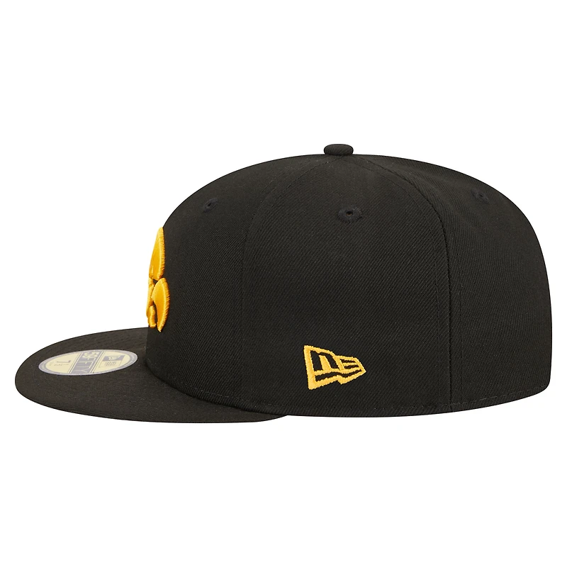 Casquette ajustée 59FIFTY Iowa Hawkeyes noire New Era pour homme