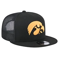 Men's New Era Black Iowa Hawkeyes 9FIFTY Trucker Snapback Hat