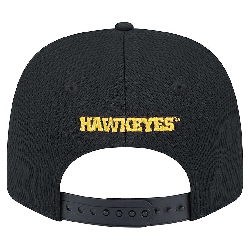 Casquette extensible à boutons-pression COOLERA 9SEVENTY Iowa Hawkeyes de New Era pour homme, noire