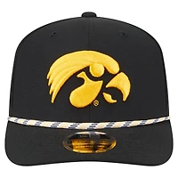 Men's New Era Black Iowa Hawkeyes Game Day Multi-Rope 9SEVENTY Stretch-Snap Hat