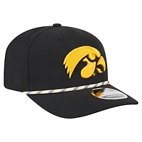 Casquette extensible noire Game Day 9SEVENTY des Iowa Hawkeyes de New Era pour homme