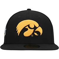 Casquette ajustée 59FIFTY Iowa Hawkeyes Patch New Era pour homme noire