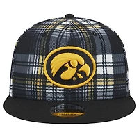 Men's New Era Black Iowa Hawkeyes Plaid 9FIFTY Snapback Hat