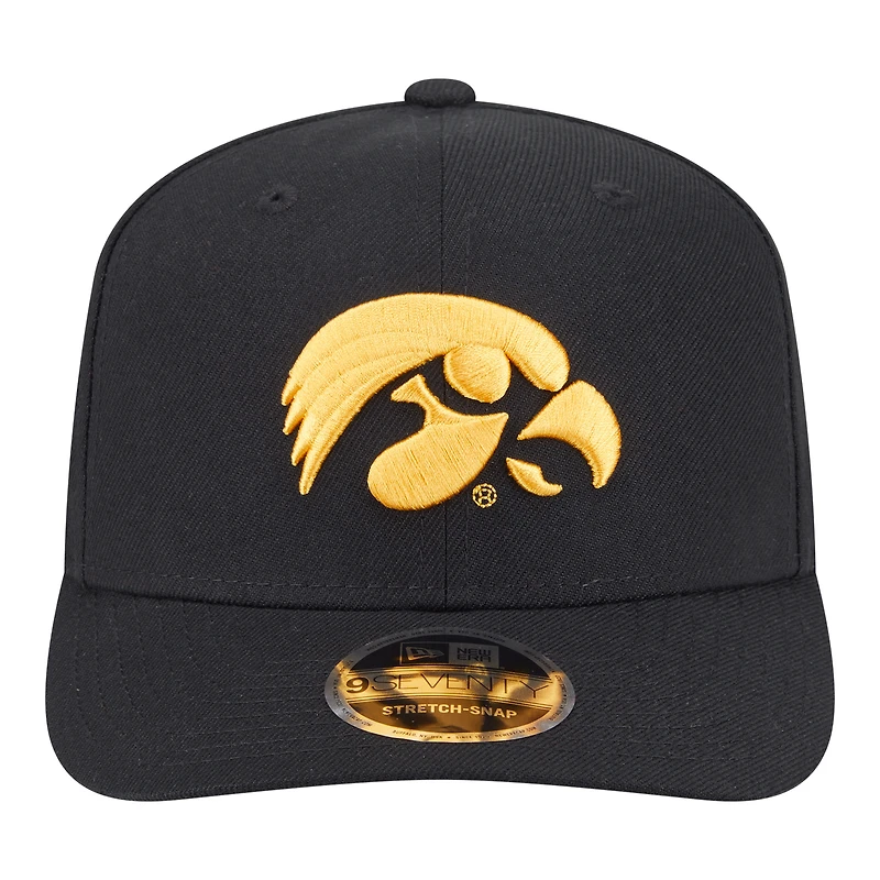 Men's New Era  Black Iowa Hawkeyes Team Collective 9SEVENTY Stretch-Snap Adjustable Hat