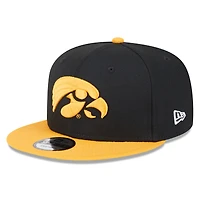 Men's New Era Black Iowa Hawkeyes Two-Tone 9FIFTY Snapback Hat