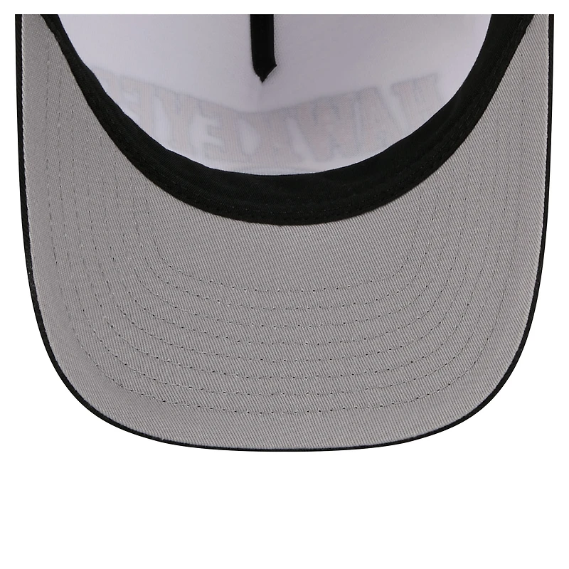 Men's New Era White/Black Iowa Hawkeyes Arch Two-Tone Rope 9FORTY A-Frame M-Crown Adjustable Hat