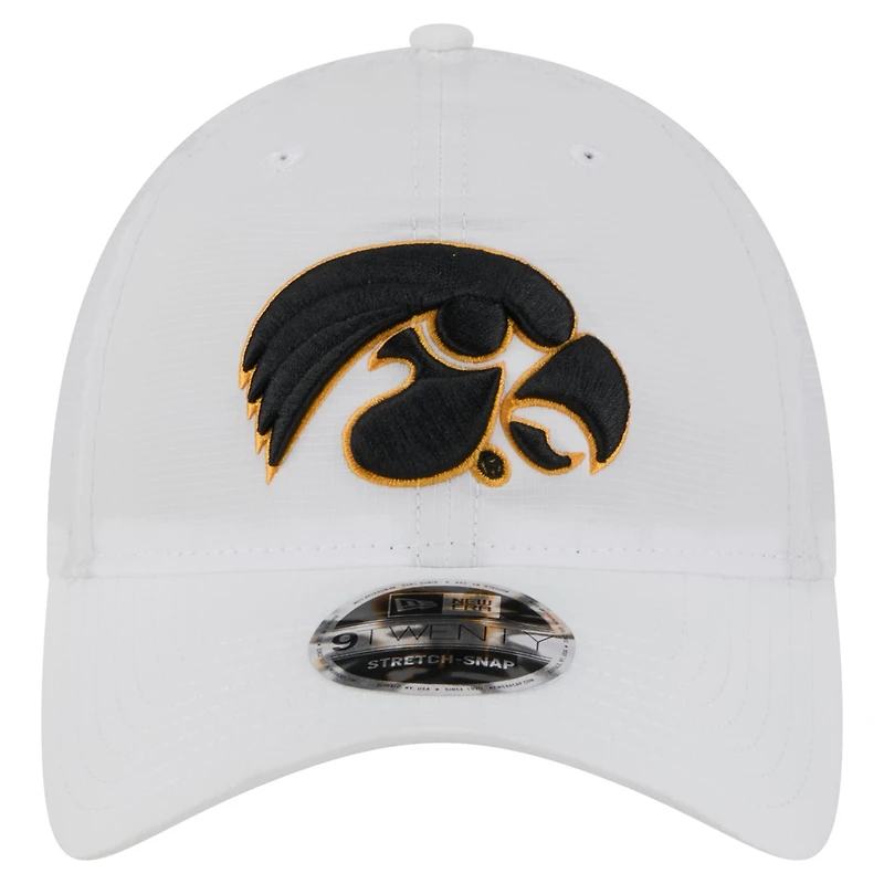 Casquette ajustable New Era Iowa Hawkeyes Active Ripstop 9TWENTY blanche pour homme