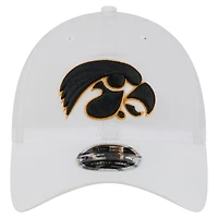 Casquette ajustable New Era Iowa Hawkeyes Active Ripstop 9TWENTY blanche pour homme
