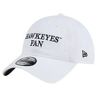 Casquette ajustable New Era blanche Iowa Hawkeyes Fan 9TWENTY pour homme