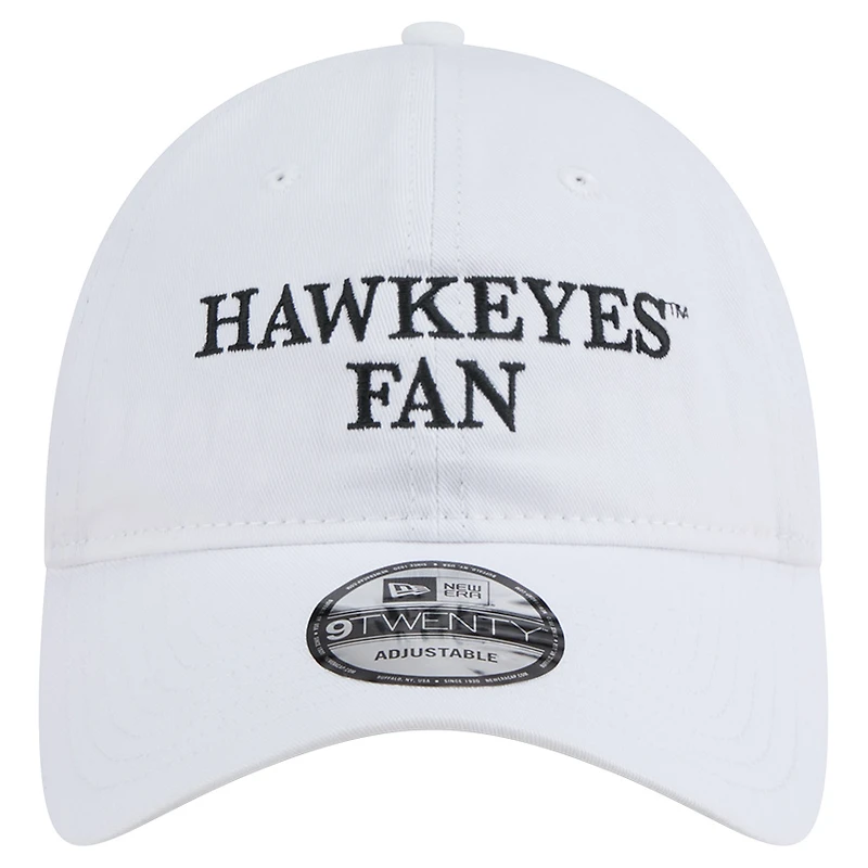 Men's New Era White Iowa Hawkeyes Fan 9TWENTY Adjustable Hat