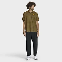 Polo Nike Iowa Hawkeyes anthracite 2025 Coaches Premium Tour Stripe Dri-FIT pour homme