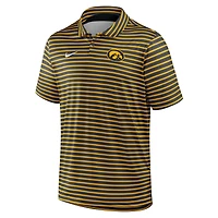 Polo Nike Iowa Hawkeyes anthracite 2025 Coaches Premium Tour Stripe Dri-FIT pour homme