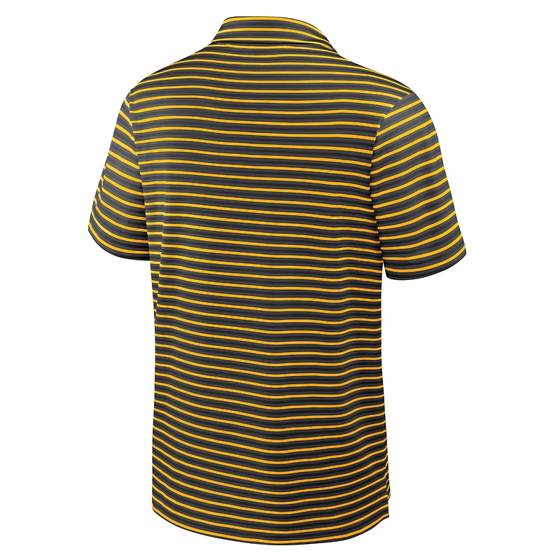 Men's Nike Anthracite Iowa Hawkeyes 2025 Coaches Premium Tour Stripe Dri-FIT Polo