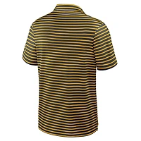 Men's Nike Anthracite Iowa Hawkeyes 2025 Coaches Premium Tour Stripe Dri-FIT Polo
