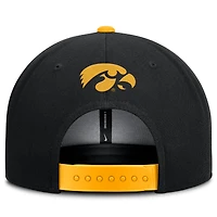Men's Nike Black/Gold Iowa Hawkeyes 2025 On-Field Patch Pro Dri-FIT Snapback Hat