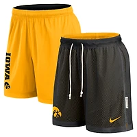 Men's Nike Black/Gold Iowa Hawkeyes Courtside Standard Issue Dri-FIT Reversible Shorts