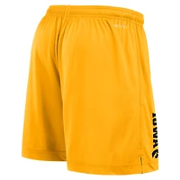 Men's Nike Black/Gold Iowa Hawkeyes Courtside Standard Issue Dri-FIT Reversible Shorts