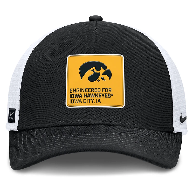 Casquette ajustable Nike Iowa Hawkeyes 2025 On-Field Rise Engineered Trucker pour homme, couleur or/blanc