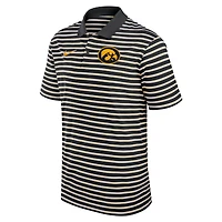 Men's Nike Black/White Iowa Hawkeyes Primetime Victory Striped Dri-FIT Polo