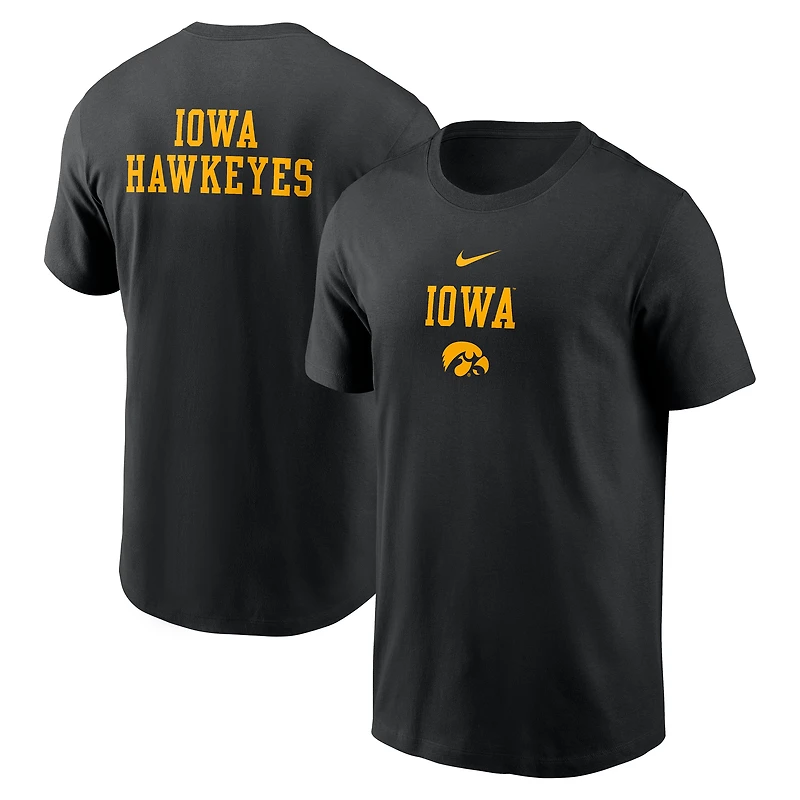 T-shirt Nike noir Iowa Hawkeyes 2-Hit Stacked pour homme