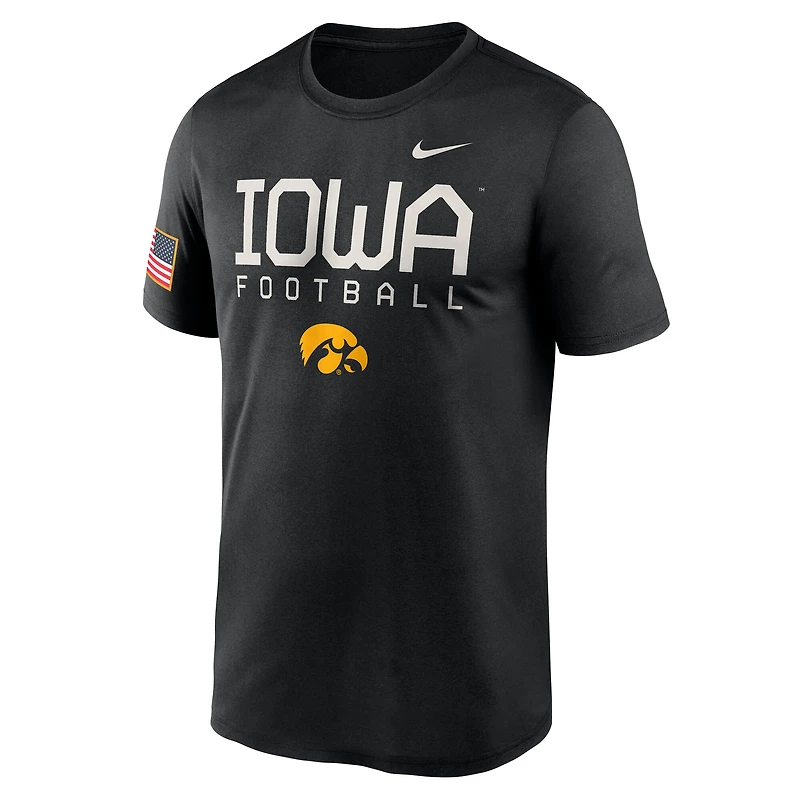 Men's Nike  Black Iowa Hawkeyes 2024 Military Appreciation Legend Performance T-Shirt