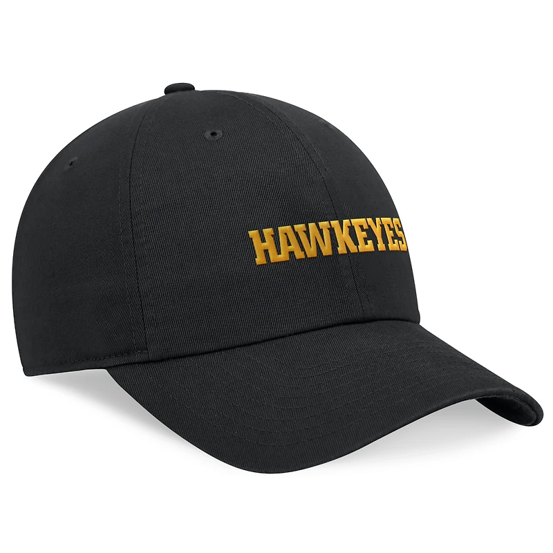 Casquette réglable Nike noire Iowa Hawkeyes 2024 On-Field Club pour homme