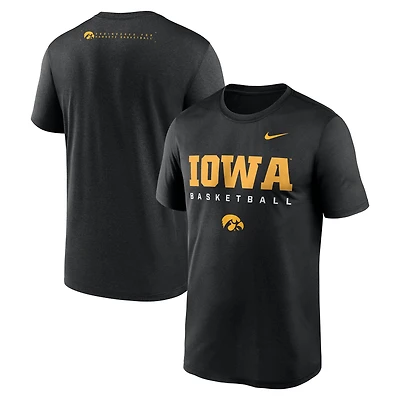 Men's Nike Black Iowa Hawkeyes 2025 Courtside Basketball Legend Dri-FIT T-Shirt