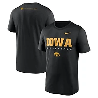 Men's Nike Black Iowa Hawkeyes 2025 Courtside Basketball Legend Dri-FIT T-Shirt