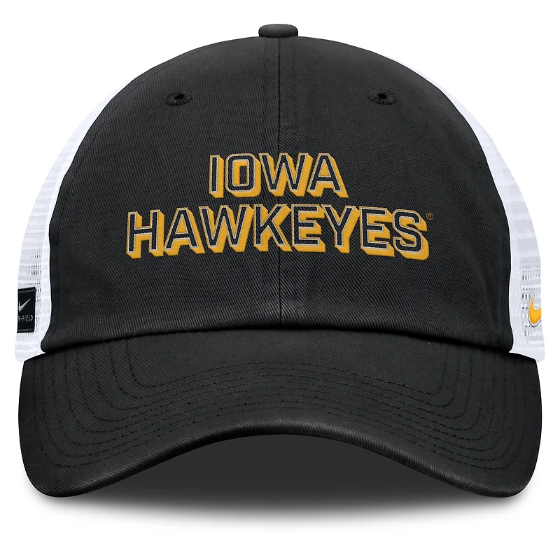 Casquette ajustable Nike noire pour homme Iowa Hawkeyes 2025 Gameday On-Field Club