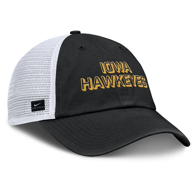 Casquette ajustable Nike noire pour homme Iowa Hawkeyes 2025 Gameday On-Field Club
