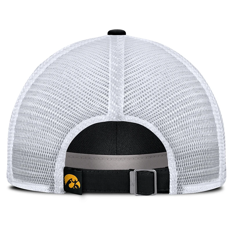Men's Nike Black Iowa Hawkeyes 2025 Gameday On-Field Club Adjustable Trucker Hat