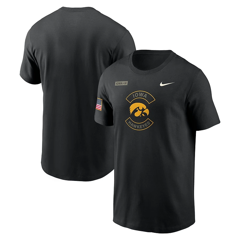 Men's Nike Black Iowa Hawkeyes 2025 Military Appreciation Dri-FIT T-Shirt