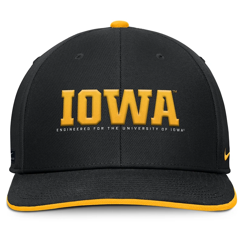 Men's Nike Black Iowa Hawkeyes 2025 On-Field Pro Performance Adjustable Hat