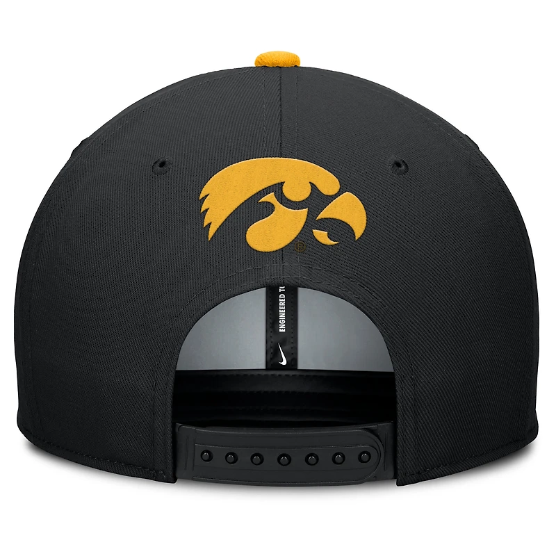 Men's Nike Black Iowa Hawkeyes 2025 On-Field Pro Performance Adjustable Hat
